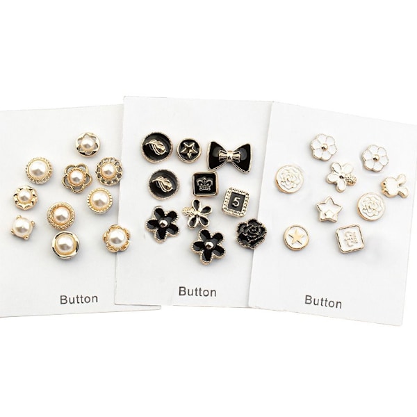 30pcs free sewing brooch pearl rhinestone button