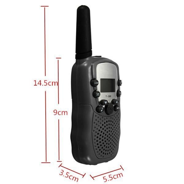 Baiston T-388 Walkie Talkie 2PCS Mini Walkie Talkie Bärbar Multi-Channel 2-Vägs 3KM LCD UHF Auto VOX Trådlös FM-Radio-Svart