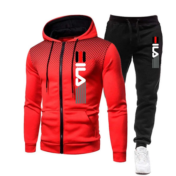 Ny Trendig Träningsoverall för Män Hoodie Fitness Gym Kläder Män Löpset Sportkläder Joggingbyxor Herr Träningsoverall Vinterdräkt Sport GRÅ GRAY XXXL
