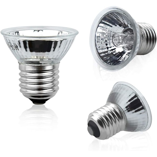 E27 50W Dimbar Reptil Varmelampe, UVA UVB Skilpaddelampe Fullspektrum Solarlampe for Reptiler og Amfibier Slange, 4 stk
