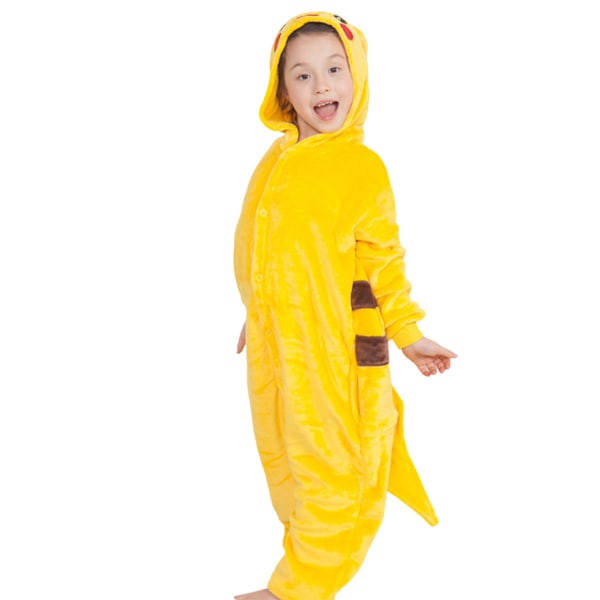 Barn Jumpsuits Kostym Djur Onesie Nattklänning Pyjamas Huvtröjor Sleepwear Cosplay Mardi Gras Kostym Jul Halloween (Pikachu 110cm)