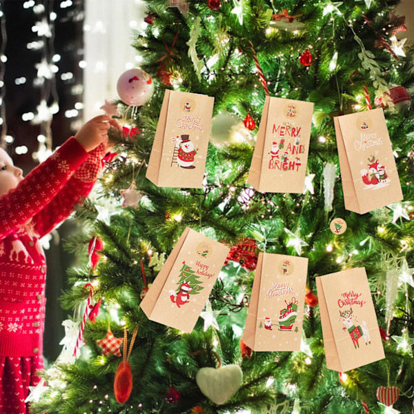 Pappersjulkalender med 24 återanvändbara påsar och siffror - Gör din egen adventskalender 2