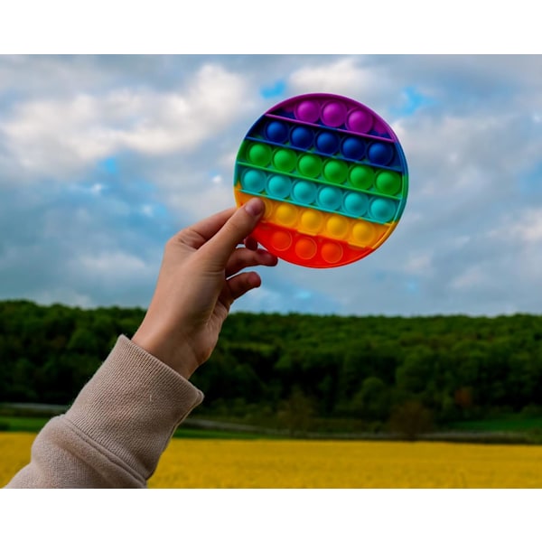 Play silikon fidgetleksak ca 12 cm rund, pop it anti-stress fingerleksak, bubbla tryck leksak för stressreducering, skicklighetsspel för barn och vuxna