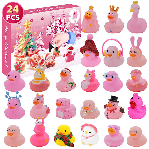 Julekalender 2024, Gummiande Julekalender 2024 Barnas Juleleker Kalender Ande For Barn, Badetid Ande Blindboks Julefestgaver