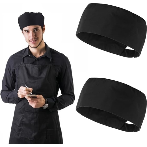 2 pcs unisex chef hat food service black chef hat adjustable cap