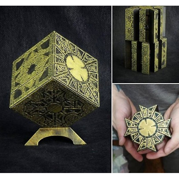 1:1 Hellraiser Cube Puzzle Box Bevægelig Lament Terror Film Serie Puzzle Box Cube Fuld Funktionel Pinhead Prop Model Figur Legetøj