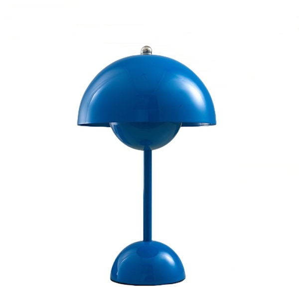 Svamp bordslampa metall bordslampa USB-kontakt - Perfekt blue