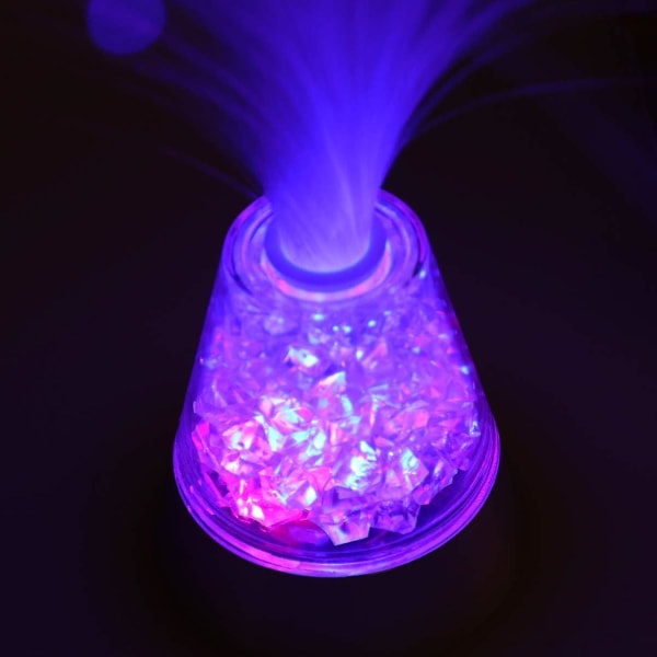 Blomsterlampor Led färgskiftande fiberoptisk ljus Batteridriven isfiber humör nyhet lampor med kristaller