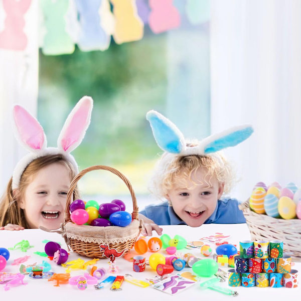 Påskfest Favoriter Blandat Storpack, Påskäggsfyllning Korgfyllare för Barn 120pcs