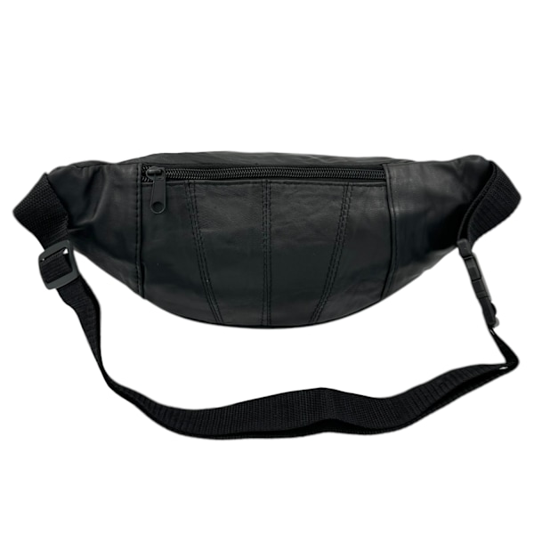 Äkta läder midjeväska Black Black