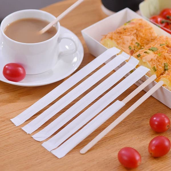 100 stk. kaffepinner, 14 cm lange trepinner for kaffe