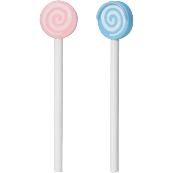 Barn Tongue Cleaner Brush Pink, Sky Blue (2 förpackningar) -Lollipop Shap