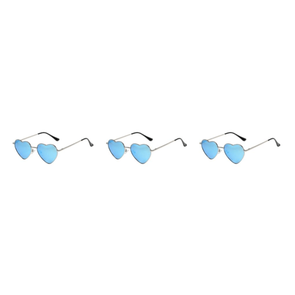 1/2/3/5 hjärtformade guldmetallram och Tac-lins för stilren silverram himmelsblå[GKS] silver frame skyblue 3Set