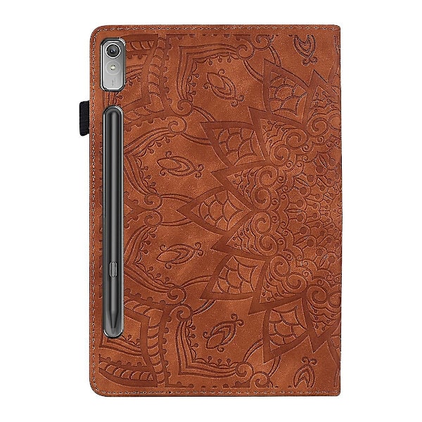 Preget skinnveske for Lenovo Tab P12 12.7 Brown