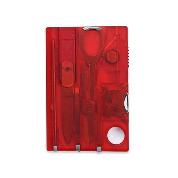 12 i 1 ficka kreditkort Portable Multi Tools Outdoor Surviva Red