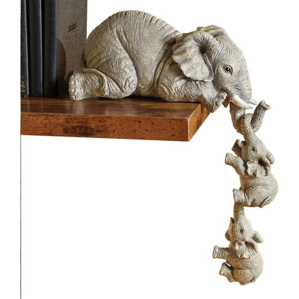 Elephant shelf figurines, mother elephant and baby elephant, gift