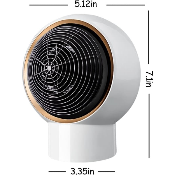 Bordsvärmare inomhusrumsvärmare 500w Bärbar Energibesparande Tyst liten bordsvärmare Lämplig för inomhusbruk i hem och kontor, med säkerhetsskydd