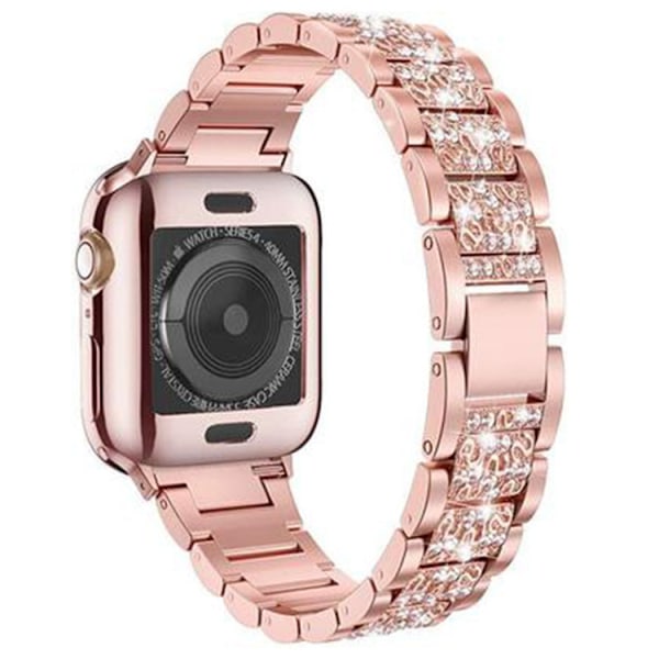 Bling armbånd til Apple Watch 38/40/41mm iWatch Series 8/7/6/5/4/3/2/1/SE, justerbart armbånd i smykkemetal