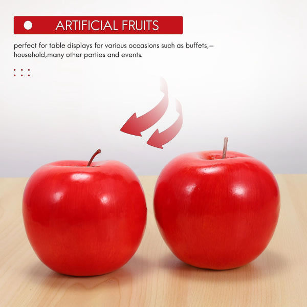Nya Dekorativa Konstgjorda Äpple Plast Frukter Imitationsdekor 6st Röd