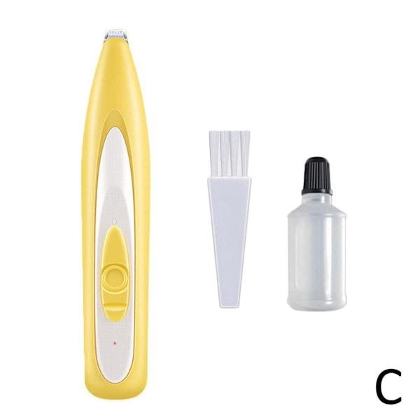 Husdjur Hund Katt Hår Trimmer Rakapparat Rakning USB för Fot Ti yellow 1 pcs
