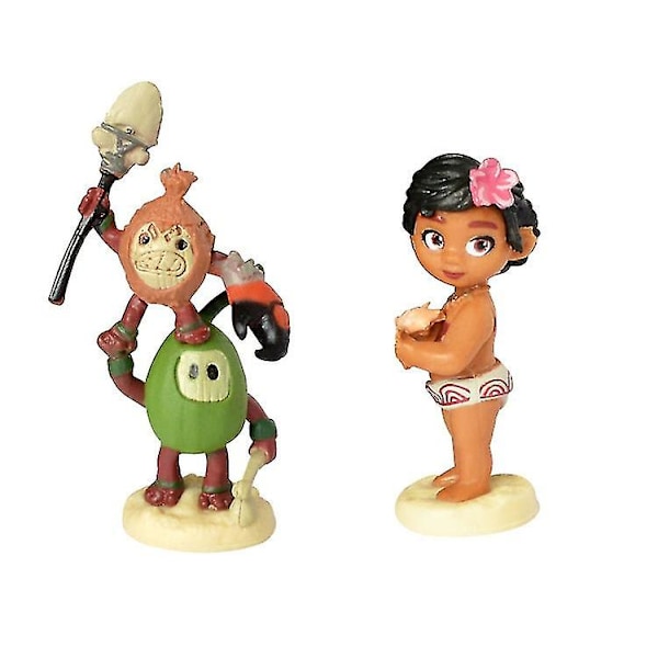 10 kpl/setti Tecknat Moana Prinsessa Legenda Vaiana Maui Päämies Tui Tala Heihei Pua Actionfiguurit Koristelelu