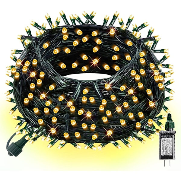 Ljusa 300 LED Julelys, 100 FT Forbindelsesmulig Vandafvisende Varmt Hvid Warm White 300 LED