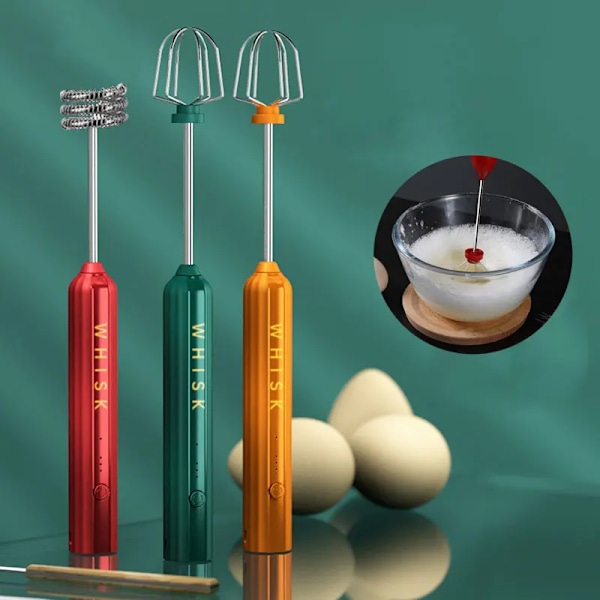 Elektrisk mixer HanGKSeld mjölkskummare Visp Äggvisp grön[GKS] green 31*3.3CM