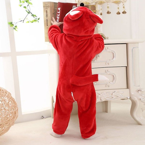 Reedca Toddler Dinosaur Kostym för Barn Söt Huva Kostym för Halloween Röd räv Red fox 18-24 Months