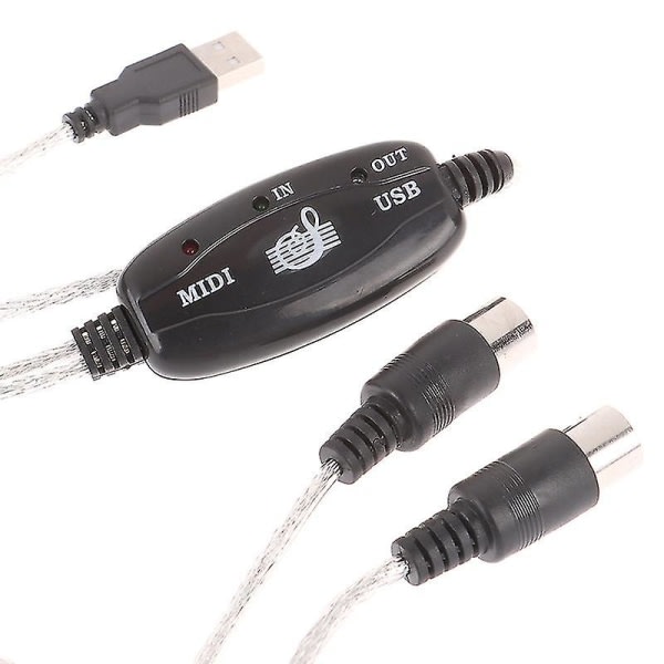 USB In-out Midi Interface Kabel Konverterare Till PC Musik Keyboard Adapter Sladd