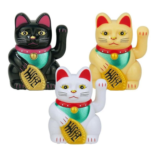 Lucky Cat Vifting Arm Lucky Cat Lucky Money Cat Söt viftande katt Fengshui Lucky Cat Maneki Neko för förmögenhetspengar och lycka till White