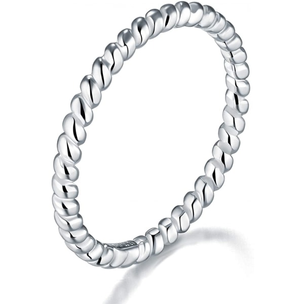 S925 Sterling Silver Ring, Twisted Eternity Band Stapelbara Ringar -----Storlek 7
