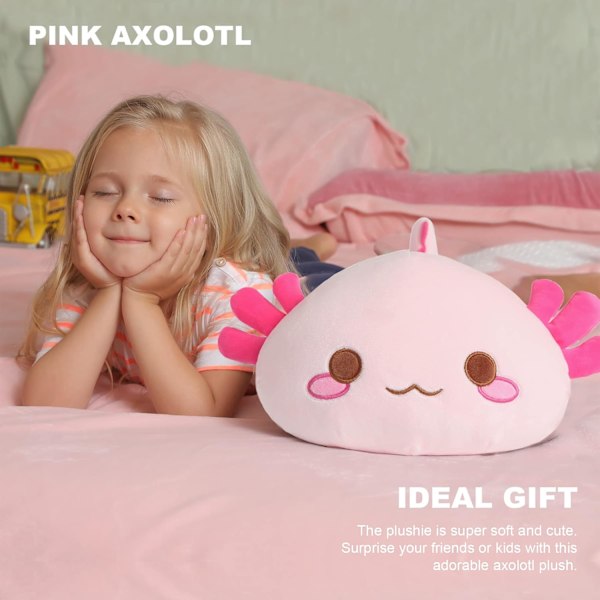 Onsoyours Söta Axolotl Plyschdjur, Mjukt Fyllt Djur Salamander Plyschkudde, Kawaii Plyschleksak för Barn (Grön Axolotl, 13 tum) Pink