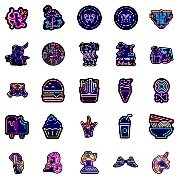 100 neon graffiti -tarraa [GKS] F