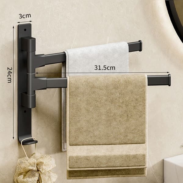 Pyörivä pyyhekoukku Kylpypyyhekoukku 2 SPÅN 2 STÖN musta[GKS] black 2 rods-2 rods