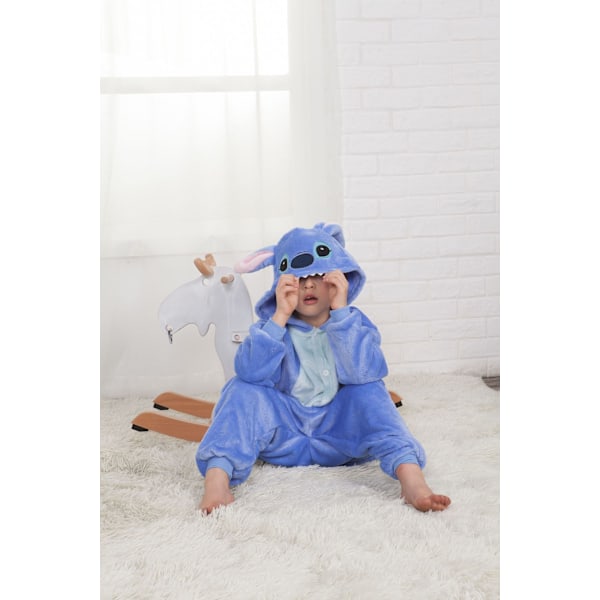 Barn Vinter Stitch Pyjamas Sovkläder Unicorn Onesies Gutter Jenter Flanell Tepper Sovende Baby Kostyme 140CM