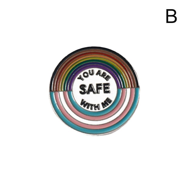 Du är säker med mig Emaljnålar, Regnbåge Slagnålar Pride Pins L D-210 one-size 3pcs