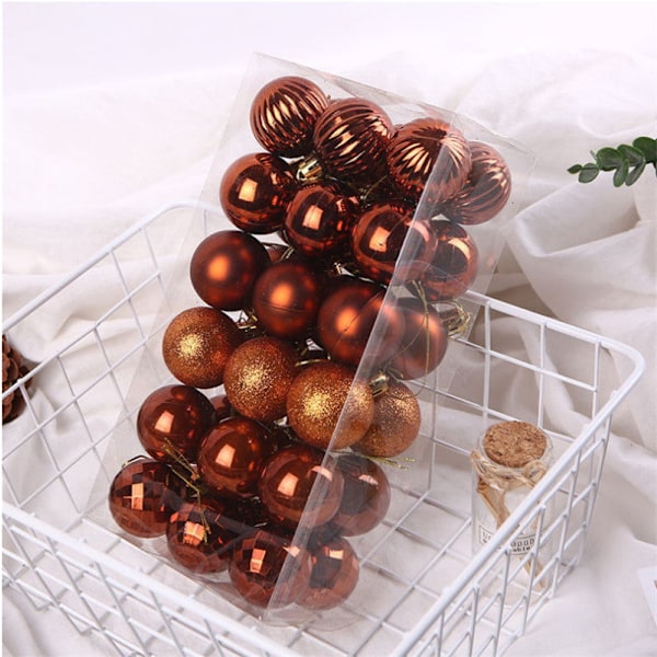 Julekulesett 4cm Juldekorasjoner Juletrepynt Ball Spesialformede kuler 4cm36 PCs rose gold