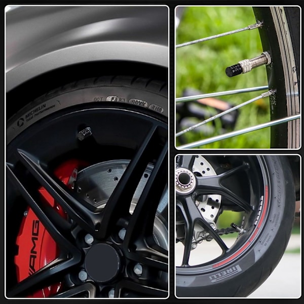 st sorte metalventilhatte - Vandtætte og støvtætte til biler, motorcykler og cykler [GKS] 8 PCS-Black