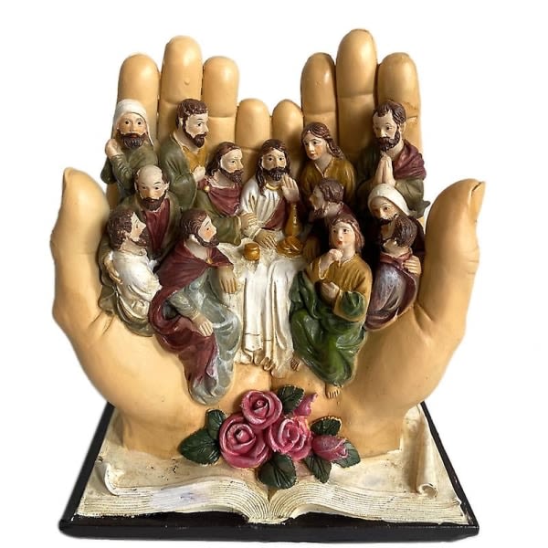 Den sista måltidsscenen Jesus och de 12 lärjungarna Religiös staty Kristen katolsk figurinredning As Shown