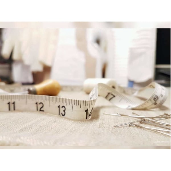 Mjukt måttband med dubbla skalor för kroppssömnad, flexibelt linjal för viktminskning, medicinsk kroppsmätning, sömnad, skräddarsydd hantverk, vinyl linjal, (vit)