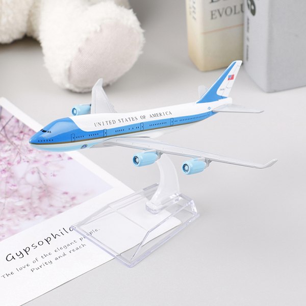 16CM USA Air Force One Flymodel Boeing 747 Diecast Model