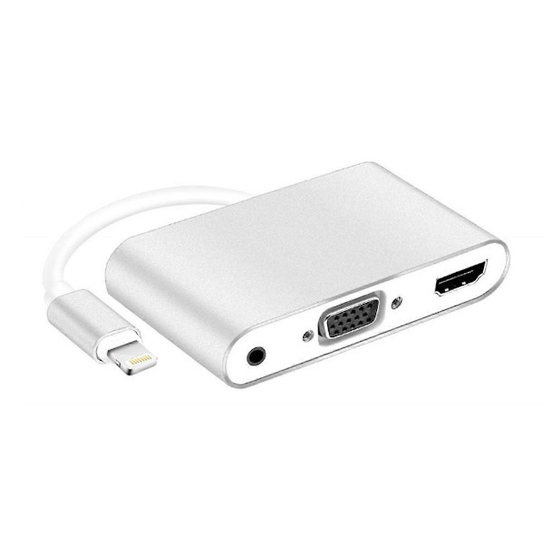 Lightning til HDMI/VGA adapter med lyd