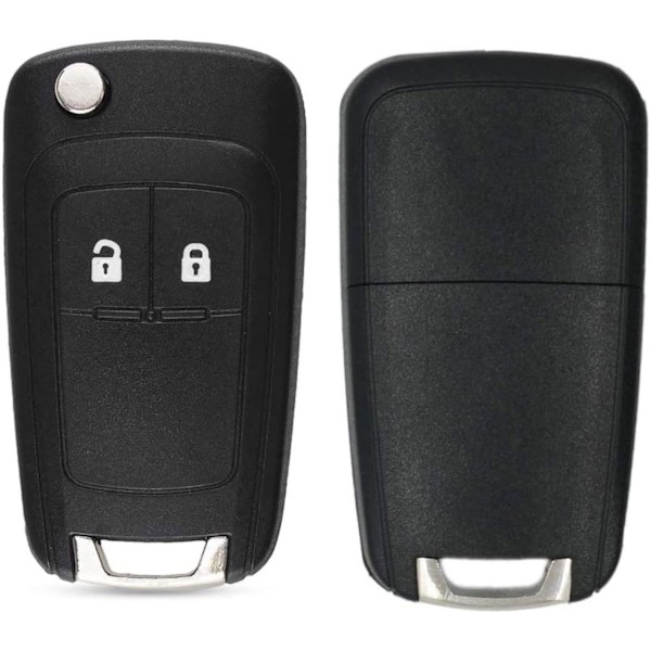 2-knapps Fjärrkontroll Nyckelskal Ersättning Fob Kompatibel med Vauxhall Opel Astra Insignia Vectra Zafira Meriva Mokka Nyckelskal (Med Blad 1mm thick, 45 cm long