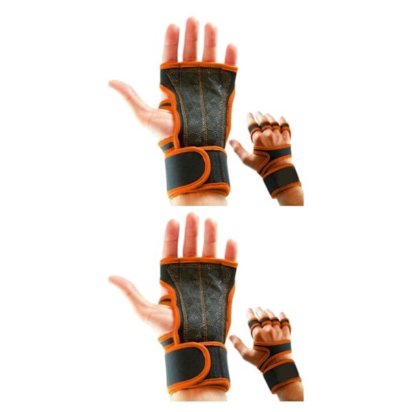 1/2/3/5 2 par Läder Lätta och andningsbara gymhandskar för Orange L Orange L 2Set