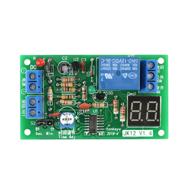 DC12V LED Display Nedtællingsur Forsinkelse Nedlukningsrelæ Skiftemodul