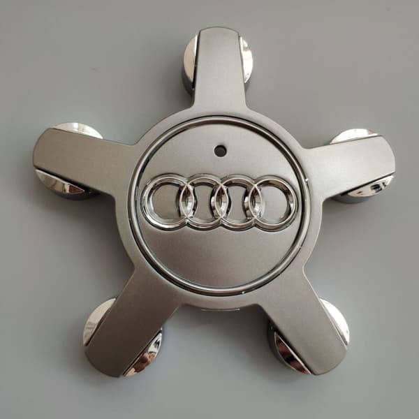 Audi 135 mm navkapsler sæt med 4, sølv - model 4F0601165N