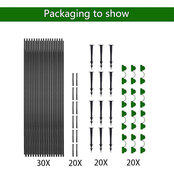 Trädgårdsnätbågar, växthusbågar, växthusbågar för trädgård, DIY växthusbågar, polytunnel stödram för trädgård 30pcs (10pcs)