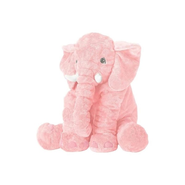 Elefant Stor Plysch Jumbo Grå Mjuk Fylld Djur Kudde Plysch Pink