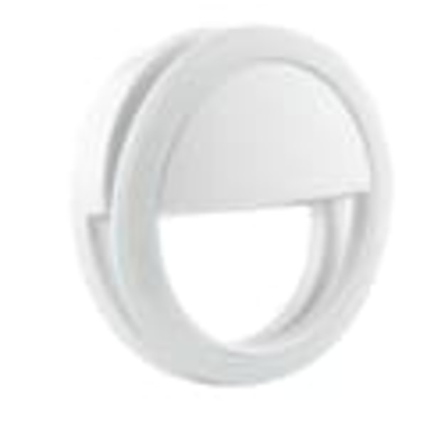Universal Selfie Lampe / Ring med Forskellige Lysindstillinger - Hvid