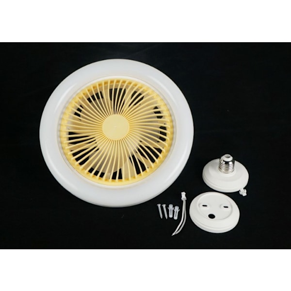 10 tommers LED taklampe med vifte (hvit), E27 36W dimbar takviftelys, stille hvit